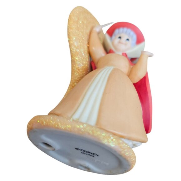 Disney Sleeping Beauty Fairy Flora 4.5" Orange Sparkle Porcelain Figurine Figure - Picture 9 of 9